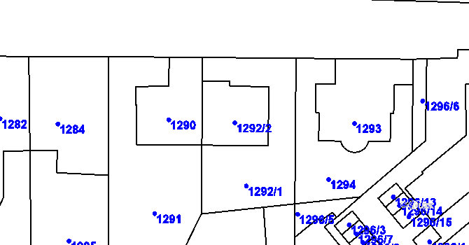 Parcela st. 1292/2 v KÚ Vršovice, Katastrální mapa