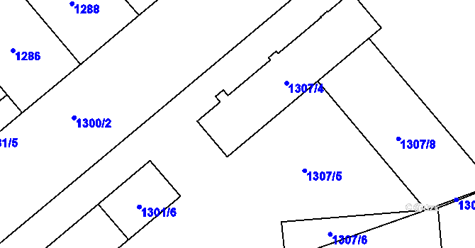 Parcela st. 1307/2 v KÚ Vršovice, Katastrální mapa