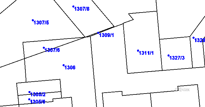 Parcela st. 1310/2 v KÚ Vršovice, Katastrální mapa