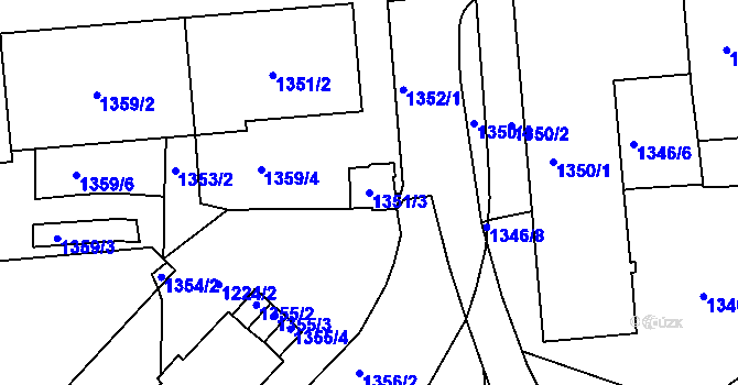 Parcela st. 1351/3 v KÚ Vršovice, Katastrální mapa