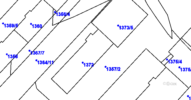 Parcela st. 1373/1 v KÚ Vršovice, Katastrální mapa