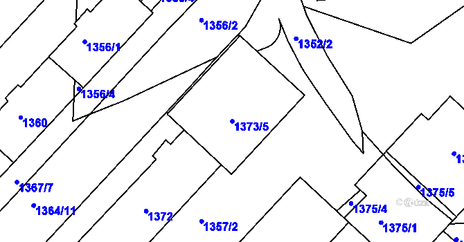 Parcela st. 1373/5 v KÚ Vršovice, Katastrální mapa