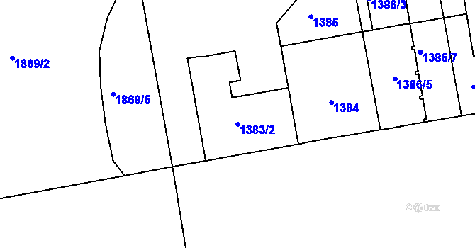 Parcela st. 1383/2 v KÚ Vršovice, Katastrální mapa