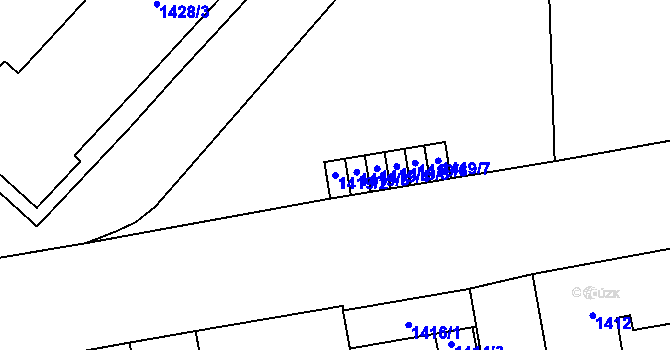 Parcela st. 1419/2 v KÚ Vršovice, Katastrální mapa