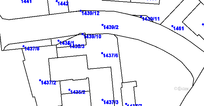 Parcela st. 1437/6 v KÚ Vršovice, Katastrální mapa