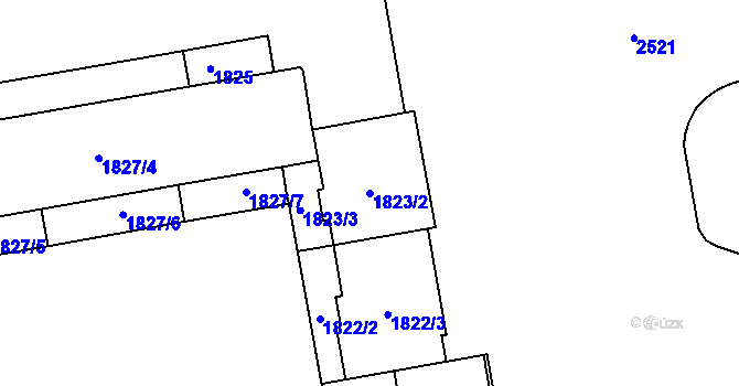 Parcela st. 1823/2 v KÚ Vršovice, Katastrální mapa