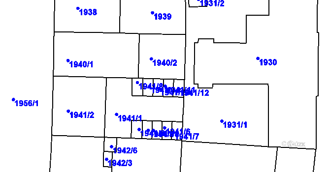 Parcela st. 1941/11 v KÚ Vršovice, Katastrální mapa