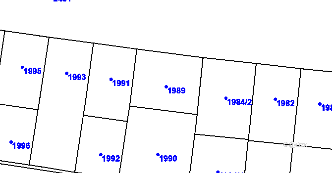 Parcela st. 1989 v KÚ Vršovice, Katastrální mapa