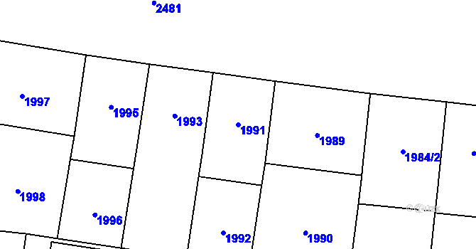 Parcela st. 1991 v KÚ Vršovice, Katastrální mapa