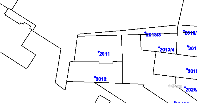 Parcela st. 2011 v KÚ Vršovice, Katastrální mapa