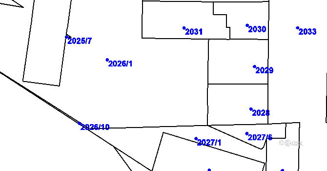 Parcela st. 2026/2 v KÚ Vršovice, Katastrální mapa