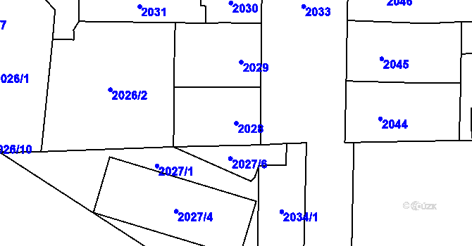 Parcela st. 2028 v KÚ Vršovice, Katastrální mapa