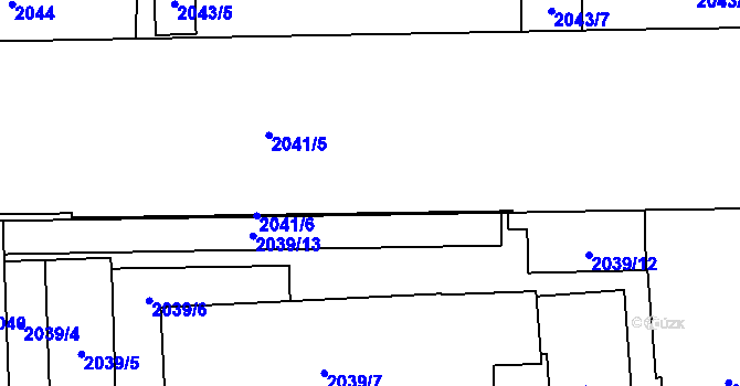 Parcela st. 2041 v KÚ Vršovice, Katastrální mapa