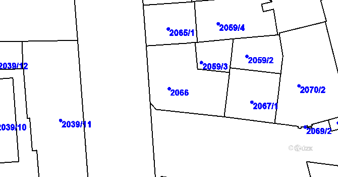 Parcela st. 2066 v KÚ Vršovice, Katastrální mapa