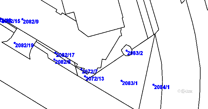 Parcela st. 2072/14 v KÚ Vršovice, Katastrální mapa