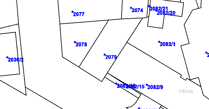 Parcela st. 2079 v KÚ Vršovice, Katastrální mapa