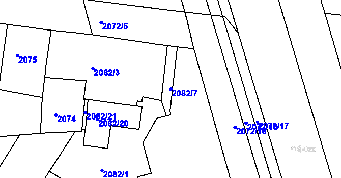 Parcela st. 2082/7 v KÚ Vršovice, Katastrální mapa