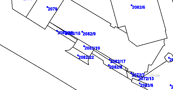 Parcela st. 2082/16 v KÚ Vršovice, Katastrální mapa