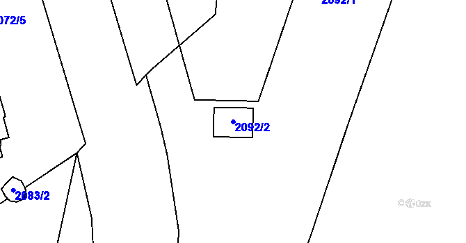 Parcela st. 2092/2 v KÚ Vršovice, Katastrální mapa