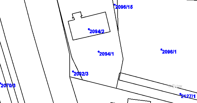 Parcela st. 2094/1 v KÚ Vršovice, Katastrální mapa