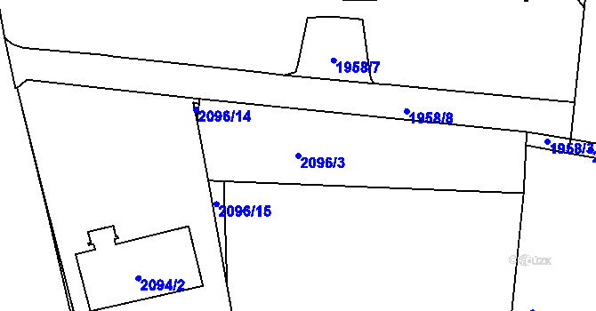 Parcela st. 2096/3 v KÚ Vršovice, Katastrální mapa