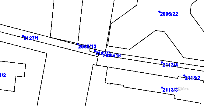 Parcela st. 2096/18 v KÚ Vršovice, Katastrální mapa