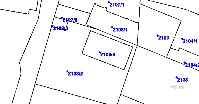 Parcela st. 2108/4 v KÚ Vršovice, Katastrální mapa