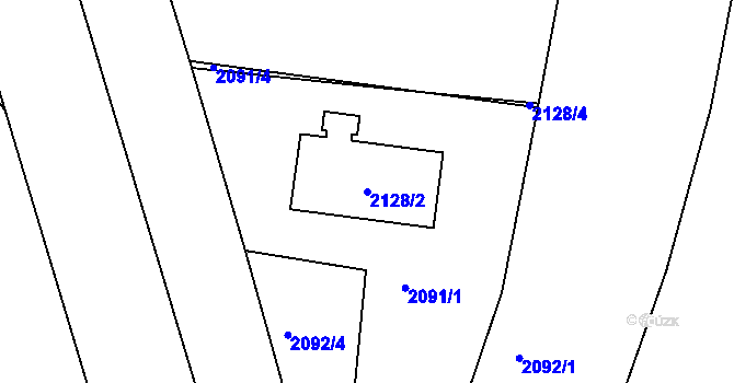 Parcela st. 2128/2 v KÚ Vršovice, Katastrální mapa