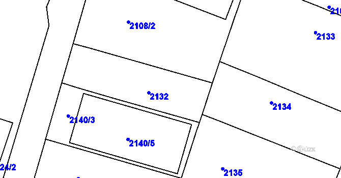 Parcela st. 2132 v KÚ Vršovice, Katastrální mapa