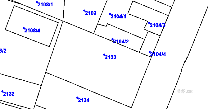 Parcela st. 2133 v KÚ Vršovice, Katastrální mapa
