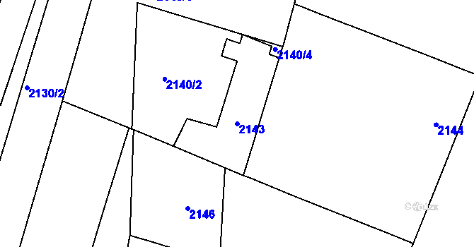 Parcela st. 2143 v KÚ Vršovice, Katastrální mapa