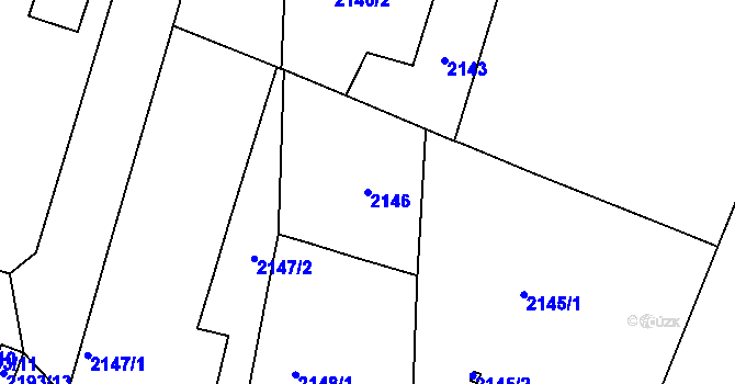 Parcela st. 2146 v KÚ Vršovice, Katastrální mapa