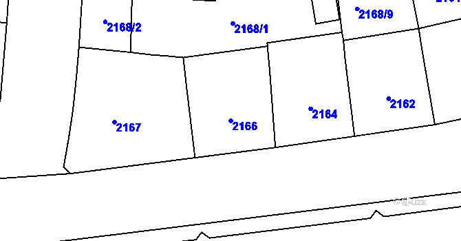 Parcela st. 2166 v KÚ Vršovice, Katastrální mapa