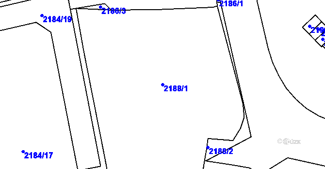 Parcela st. 2188/1 v KÚ Vršovice, Katastrální mapa