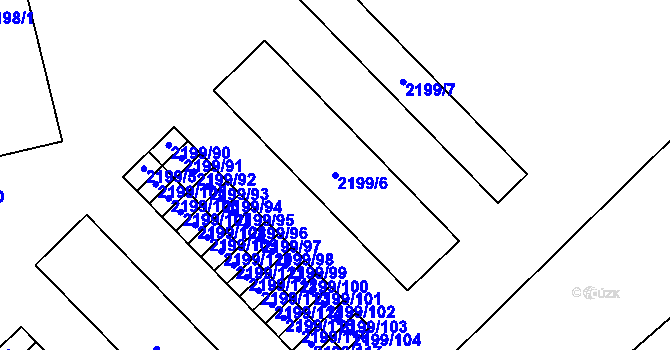 Parcela st. 2199/6 v KÚ Vršovice, Katastrální mapa
