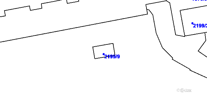 Parcela st. 2199/9 v KÚ Vršovice, Katastrální mapa