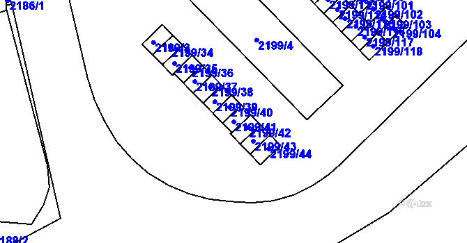 Parcela st. 2199/41 v KÚ Vršovice, Katastrální mapa