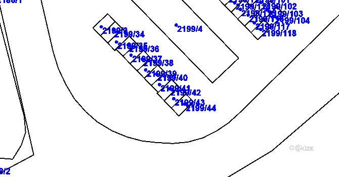 Parcela st. 2199/42 v KÚ Vršovice, Katastrální mapa