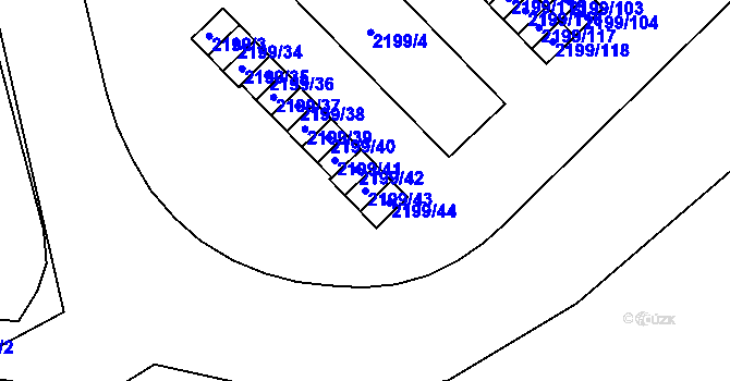 Parcela st. 2199/43 v KÚ Vršovice, Katastrální mapa