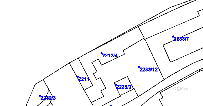 Parcela st. 2212/4 v KÚ Vršovice, Katastrální mapa