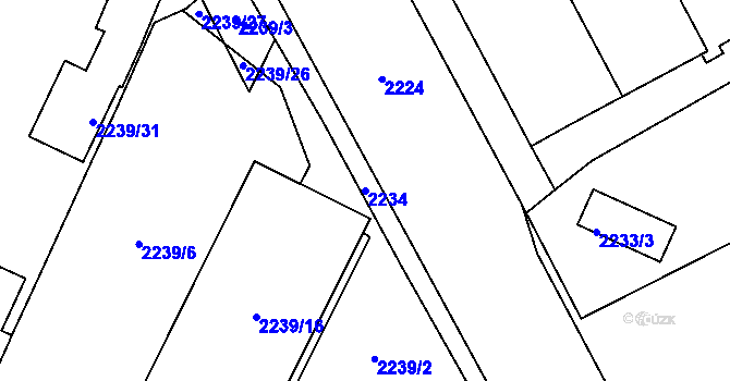 Parcela st. 2234 v KÚ Vršovice, Katastrální mapa