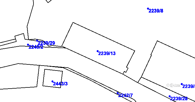 Parcela st. 2239/13 v KÚ Vršovice, Katastrální mapa