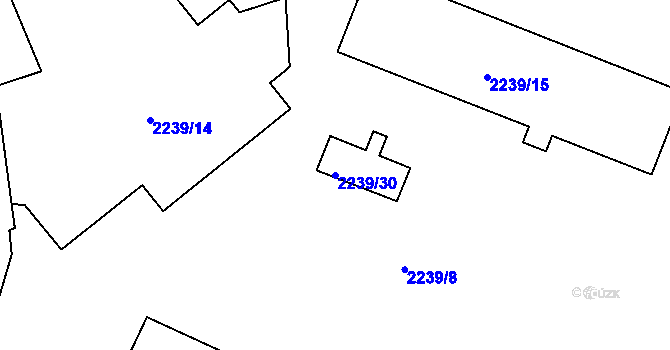 Parcela st. 2239/30 v KÚ Vršovice, Katastrální mapa