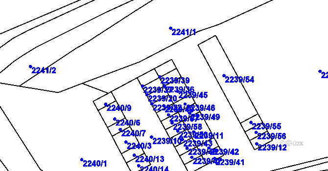 Parcela st. 2239/36 v KÚ Vršovice, Katastrální mapa