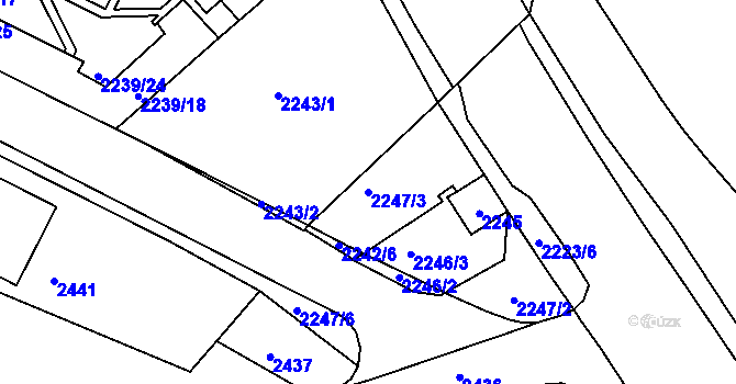 Parcela st. 2247/3 v KÚ Vršovice, Katastrální mapa