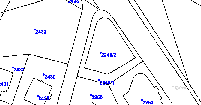 Parcela st. 2248/2 v KÚ Vršovice, Katastrální mapa