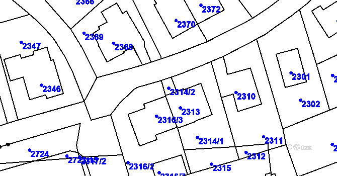 Parcela st. 2314/2 v KÚ Vršovice, Katastrální mapa