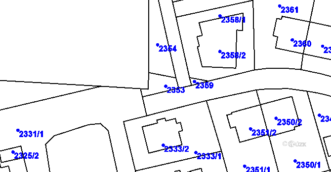 Parcela st. 2353 v KÚ Vršovice, Katastrální mapa