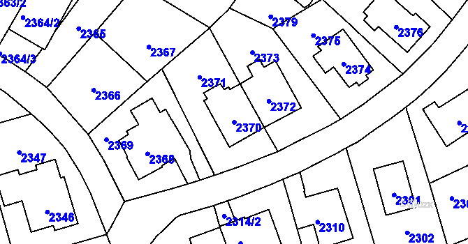 Parcela st. 2370 v KÚ Vršovice, Katastrální mapa