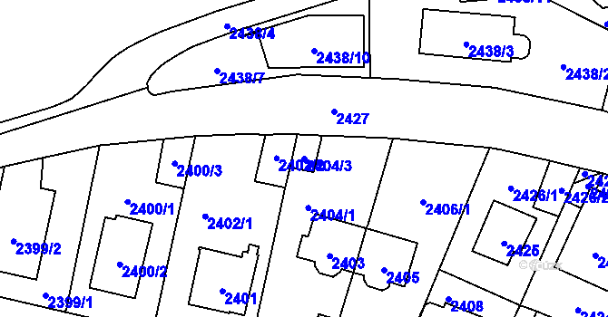Parcela st. 2404/3 v KÚ Vršovice, Katastrální mapa